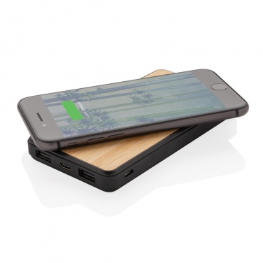 Logo trade promotional products picture of: RCS recycled plastic 8000 mAh Wireless Powerbank