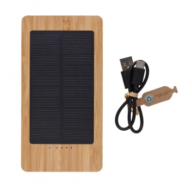 Logo trade promotional gift photo of: Sunwick 10.000 mAh Bamboo solar powerbank