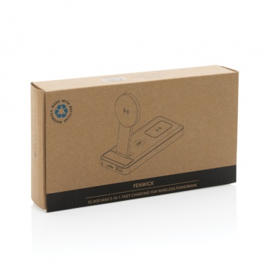 Logotrade promotional products photo of: Fenwick RCS recycled plastic 10000mah  3 in 1 fast powerbank