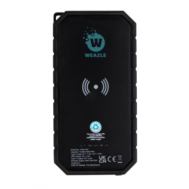 Logo trade promotional gift photo of: RCS recycled plastic Solar powerbank with 10W Wireless