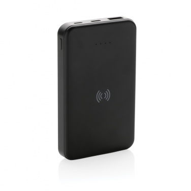 Logo trade promotional products image of: RCS recycled plastic 5.000 mAh 5W wireless powerbank