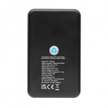 Logotrade advertising product picture of: RCS recycled plastic 5.000 mAh 5W wireless powerbank