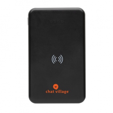 Logo trade business gifts image of: RCS recycled plastic 5.000 mAh 5W wireless powerbank