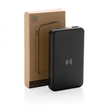 Logo trade promotional merchandise picture of: RCS recycled plastic 5.000 mAh 5W wireless powerbank