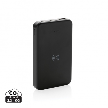 Logo trade promotional products picture of: RCS recycled plastic 5.000 mAh 5W wireless powerbank