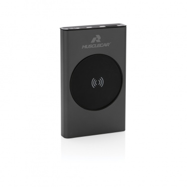 Logo trade business gift photo of: Terra RCS recycled aluminium 5000 mAh powerbank 5W wireless