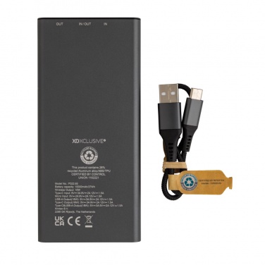 Logotrade promotional products photo of: Terra RCS recycled 18W aluminium 10000 powerbank 10W