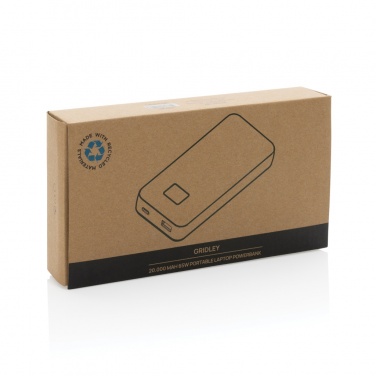 Logo trade corporate gifts image of: Gridley RCS rplastic 20000 65W laptop powerbank