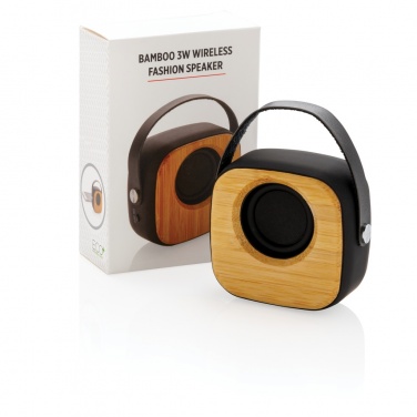 Logo trade promotional gifts picture of: Bamboo 3W Wireless Fashion Speaker