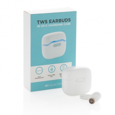 Logo trade promotional item photo of: TWS earbuds in UV-C sterilising charging case