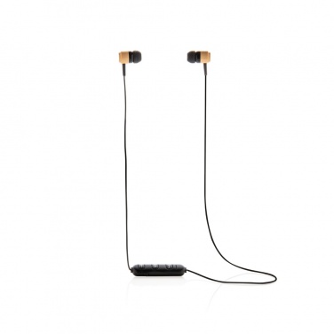 Logo trade promotional giveaways picture of: Bamboo wireless earbuds