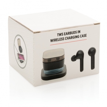 Logotrade promotional item image of: TWS earbuds in wireless charging case