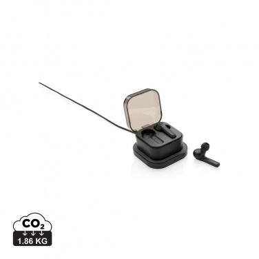Logo trade promotional merchandise photo of: TWS earbuds in wireless charging case