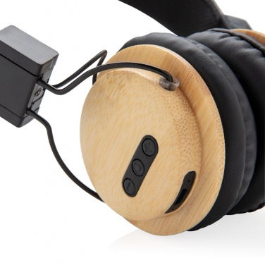 Logo trade advertising products picture of: Bamboo wireless headphone
