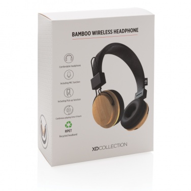 Logotrade promotional product picture of: Bamboo wireless headphone