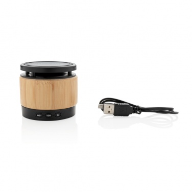 Logotrade promotional gifts photo of: Bamboo wireless charger speaker