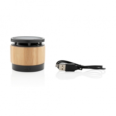 Logotrade business gifts photo of: Bamboo wireless charger speaker