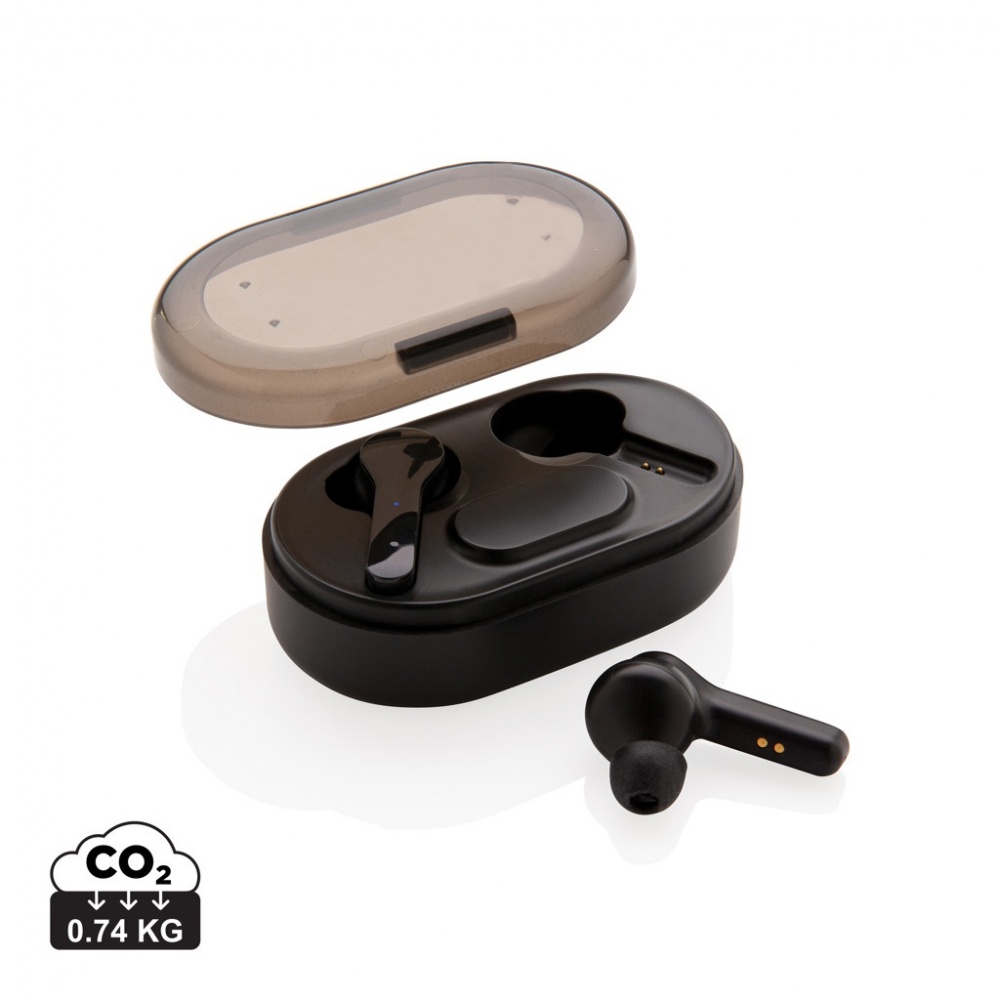 Logotrade promotional giveaway picture of: Light up logo TWS earbuds in charging case