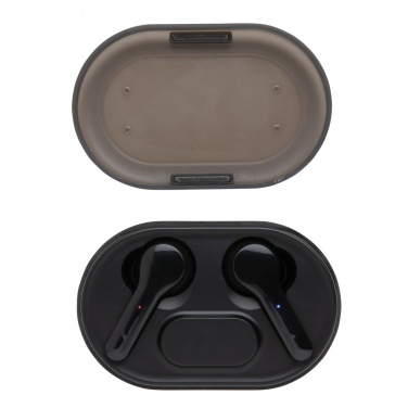 Logo trade promotional gifts image of: Light up logo TWS earbuds in charging case