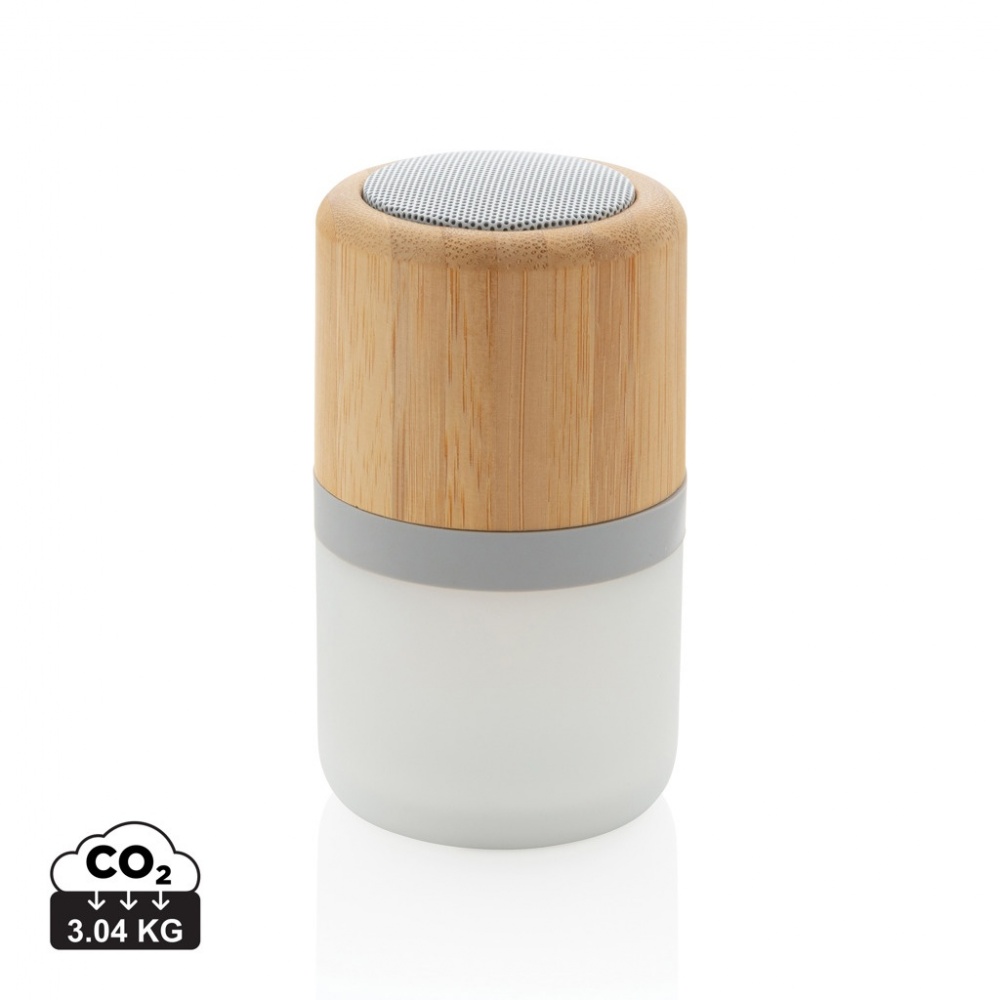 Logotrade promotional giveaway image of: Bamboo colour changing 3W speaker light