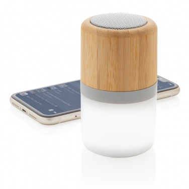 Logotrade promotional item image of: Bamboo colour changing 3W speaker light