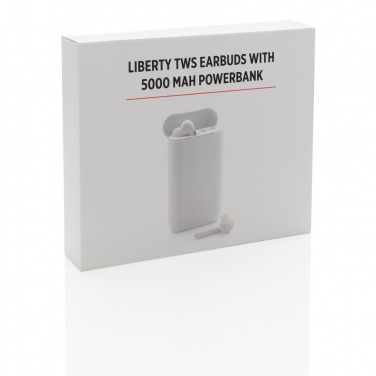 Logo trade promotional product photo of: Liberty TWS earbuds with 5.000 mAh powerbank