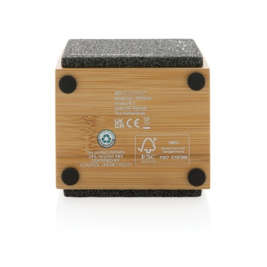 Logo trade corporate gifts image of: Wynn 5W bamboo wireless speaker