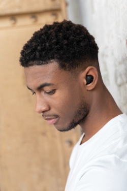 Logotrade promotional giveaway image of: Urban Vitamin Palm Springs RCS rplastic ENC earbuds