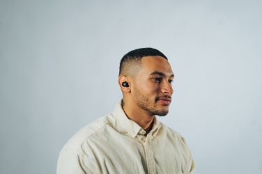 Logo trade promotional giveaways image of: Urban Vitamin Palm Springs RCS rplastic ENC earbuds