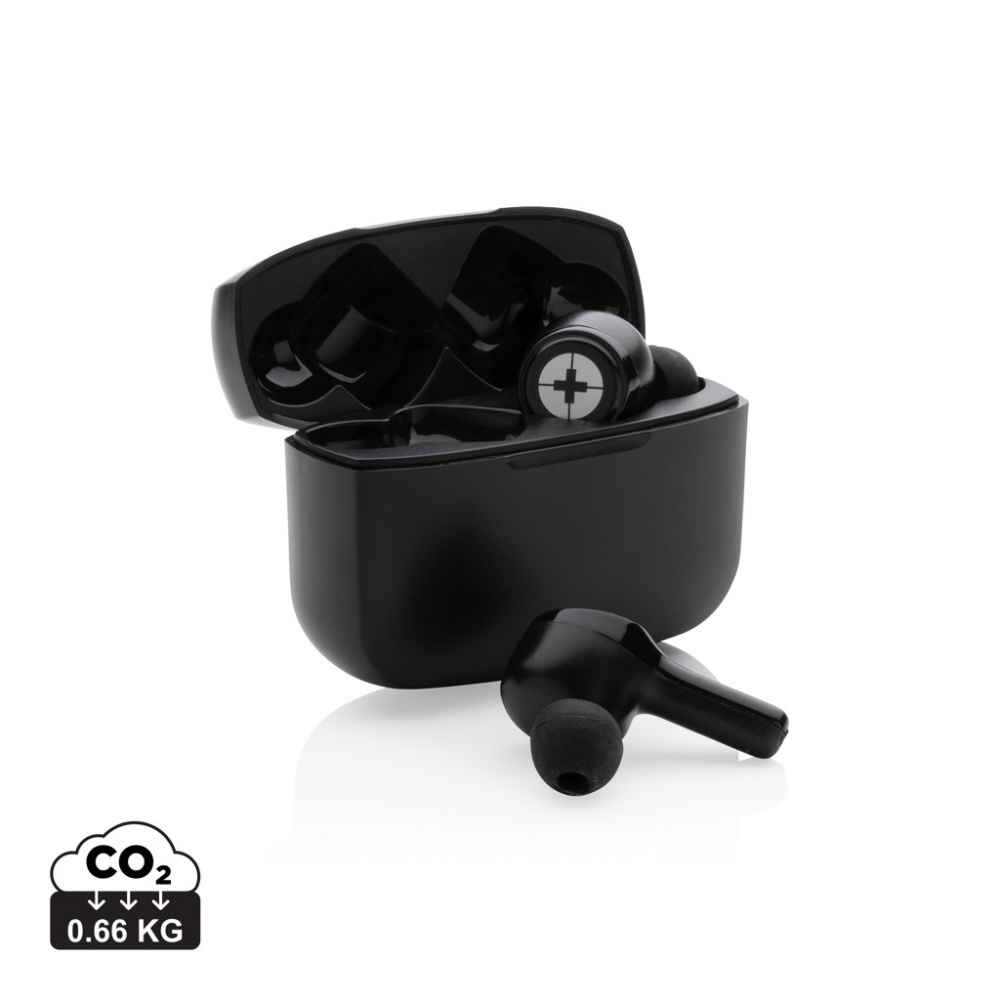 Logotrade promotional merchandise photo of: RCS recycled plastic Swiss Peak ANC TWS earbuds
