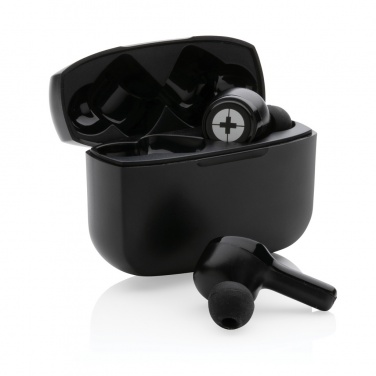 Logo trade corporate gifts picture of: RCS recycled plastic Swiss Peak ANC TWS earbuds