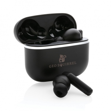 Logo trade business gifts image of: RCS recycled plastic Swiss Peak TWS earbuds 2.0
