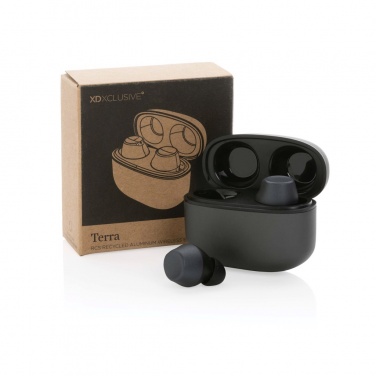 Logo trade business gift photo of: Terra RCS recycled aluminium wireless earbuds