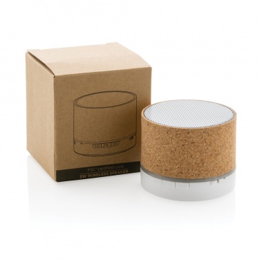 Logo trade corporate gifts image of: Cork 3W wireless speaker