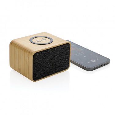Logotrade promotional items photo of: RCS Rplastic 3W speaker with bamboo 5W wireless