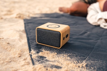 Logo trade promotional merchandise picture of: RCS Rplastic 3W speaker with bamboo 5W wireless