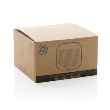 Logo trade promotional merchandise photo of: RCS recycled plastic Soundbox 3W speaker