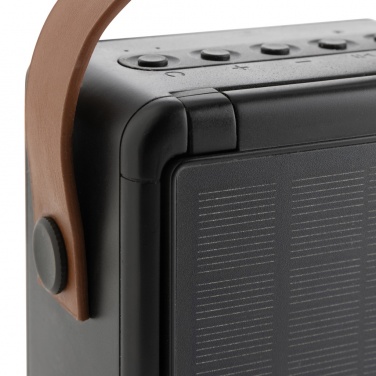 Logo trade promotional merchandise image of: Skywave RCS recycled plastic solar speaker 12W