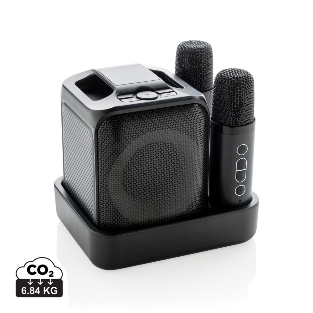 Logotrade promotional product picture of: Singvibe RCS recycled plastic karaoke set with double mic