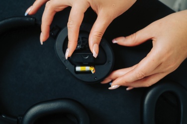 Logotrade promotional item image of: Irvine RCS recycled and repairable ANC wireless headphone