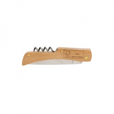 Logo trade business gifts image of: Wooden knife with bottle opener