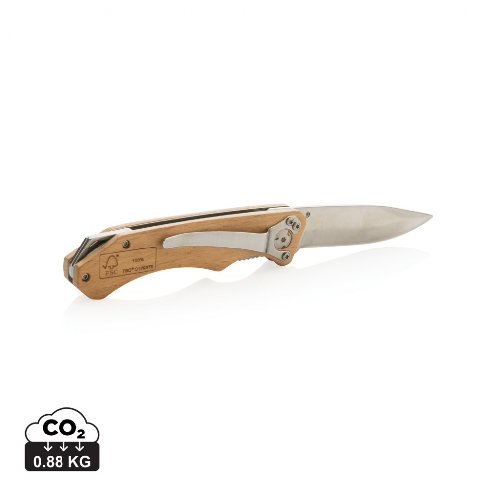 Logo trade promotional merchandise picture of: Wooden outdoor knife