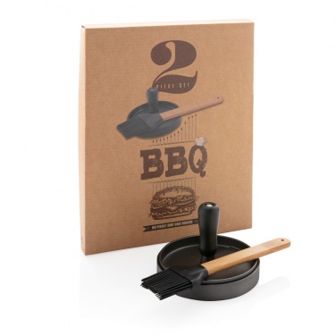 Logo trade promotional gifts picture of: BBQ set with hamburger press and brush