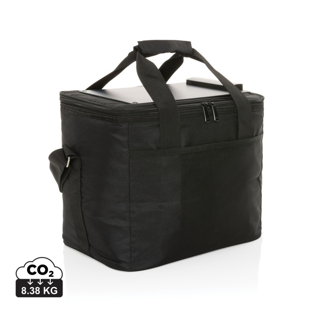 Logo trade corporate gifts picture of: Pedro AWARE™ RPET deluxe cooler bag with 5W solar panel