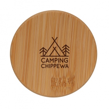 Logo trade promotional giveaway photo of: Double wall borosilicate glass with bamboo lid 250ml 2pc set