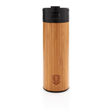 Logo trade promotional merchandise picture of: Bogota vacuum bamboo coffee mug