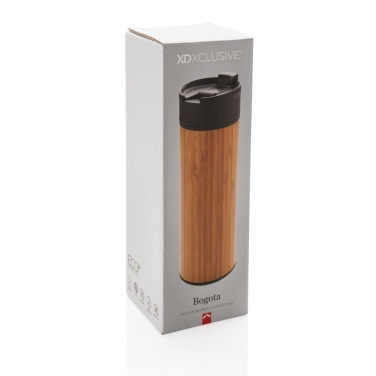 Logo trade advertising product photo of: Bogota vacuum bamboo coffee mug