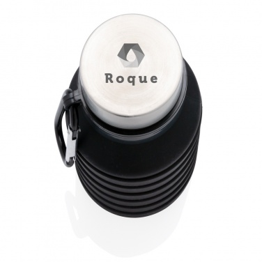 Logo trade promotional item photo of: Leakproof collapsible silicone bottle with lid