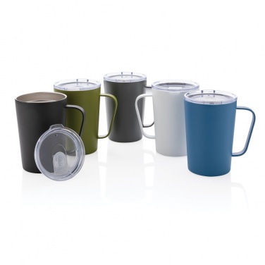 Logotrade promotional products photo of: RCS Recycled stainless steel modern vacuum mug with lid