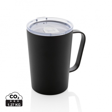 Logo trade promotional merchandise picture of: RCS Recycled stainless steel modern vacuum mug with lid